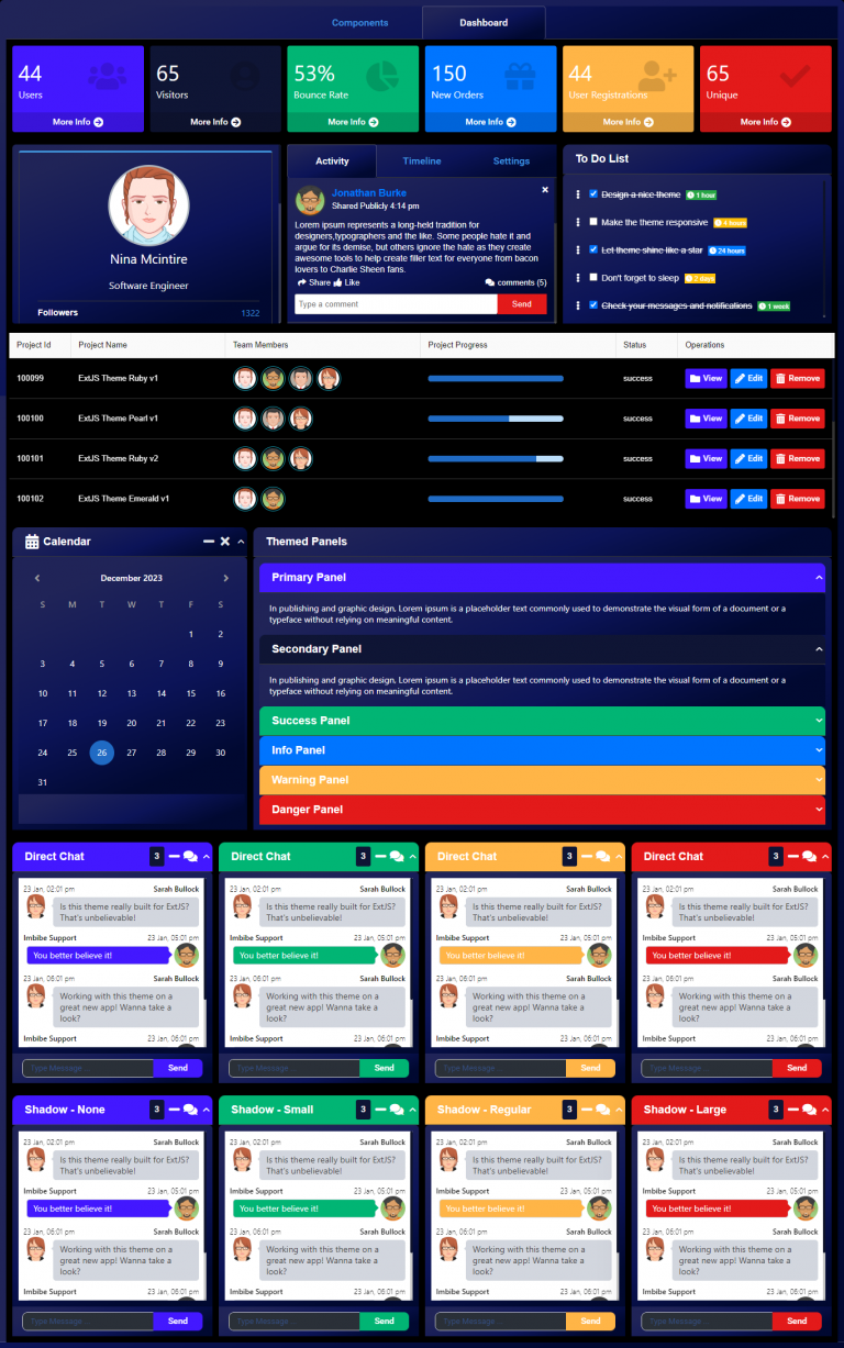 Sapphire Theme – Elegant & Modern ExtJS UI for Web Apps